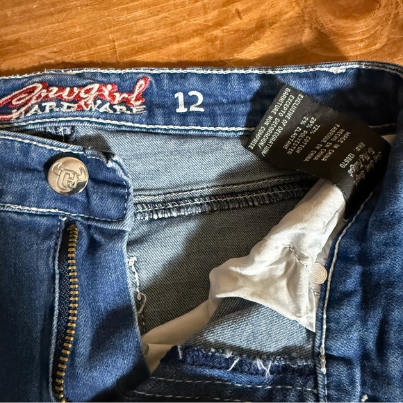 Cowgirl Hardware Girls' Flare Leg Jeans with Side Fringe size 12 - Picture 3 of 4